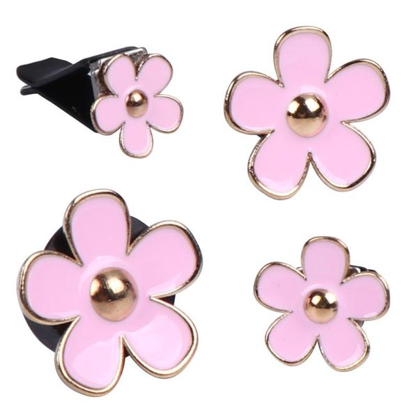 

car air freshener 4pcs creative flower shaped metal diffuser for auto