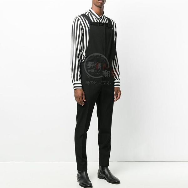

men's pants men korean version of the personality leisure slim black strap leotard male nightclub harem feet trousers big size