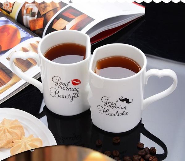 

mugs 2pcs/set couple cup ceramic coffee kiss mug creative valentine's day wedding birthday gift