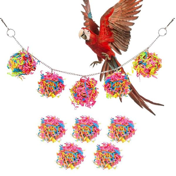 

color drawing sepak takraw paper toy set parrot chewing teeth bird cage accessories for cages