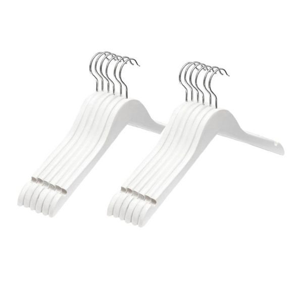 

hangers & racks 12pcs practical white wooden clothing coat anti-skid clothes