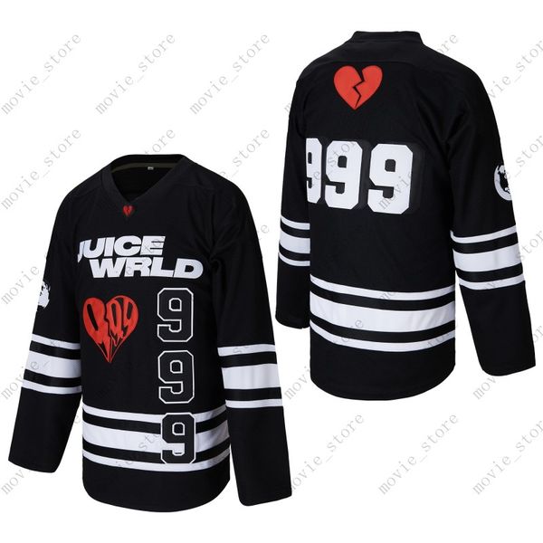

men's juice wrld 999 hip hop rap hockey jersey stitched, Black;red