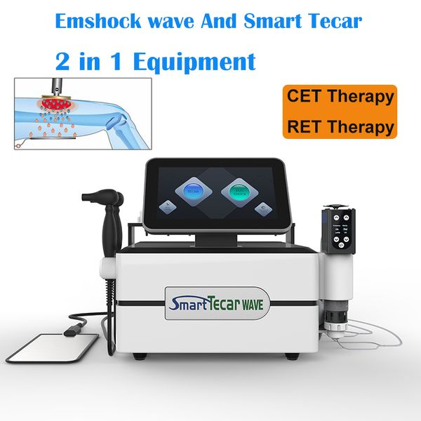 Equipamento de radiofrequência RF Diatermia Shockwave 3 in1 EMS CET RET Máquina de Fisioterapia Tecar Therapy Therapy Relief