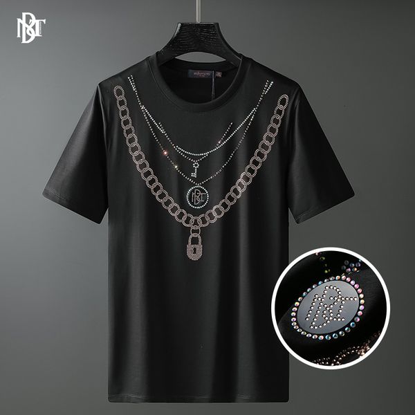 

t shirt tuishang men's clothing - spring and summer 2021 ins personalized street fashion brand european diamond short sleeve, White;black