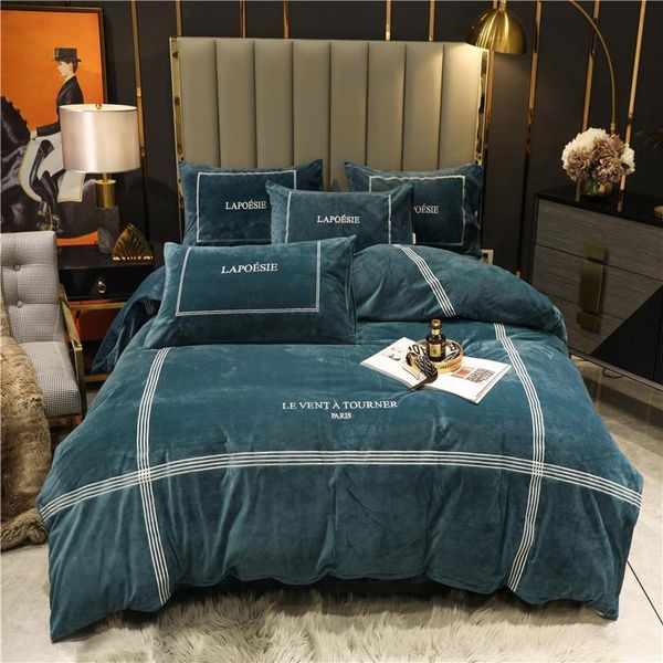 

bedding sets michiko velvet line cotton embroidery four-piece set