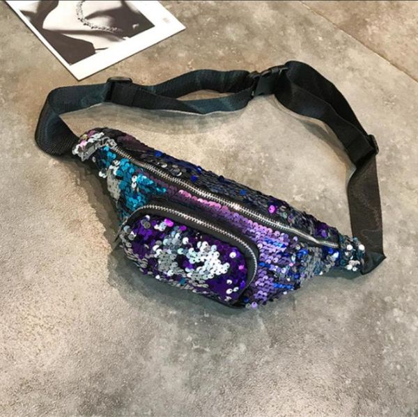 

waist bags 2021 women girls sequins glitter bag fanny pack pouch hip purse satchel gift