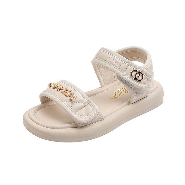 

sandals girls 2021 summer children princess and school non-slip soft-soled beach shoes kids, Black;red