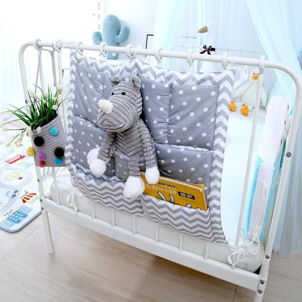 

bedding sets 50*50cm cartoon bed hanging storage bag baby cot brand cotton crib organizer toy diaper pocket for set