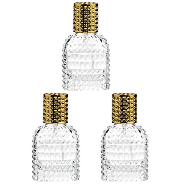 

3pcs 30ml transparent glass perfume bottles empty spray cosmetic storage & jars