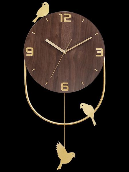 

wall clocks large nordic clock pendulum birdie modern simple silent living room creative decoracion hogar home decor da60wc