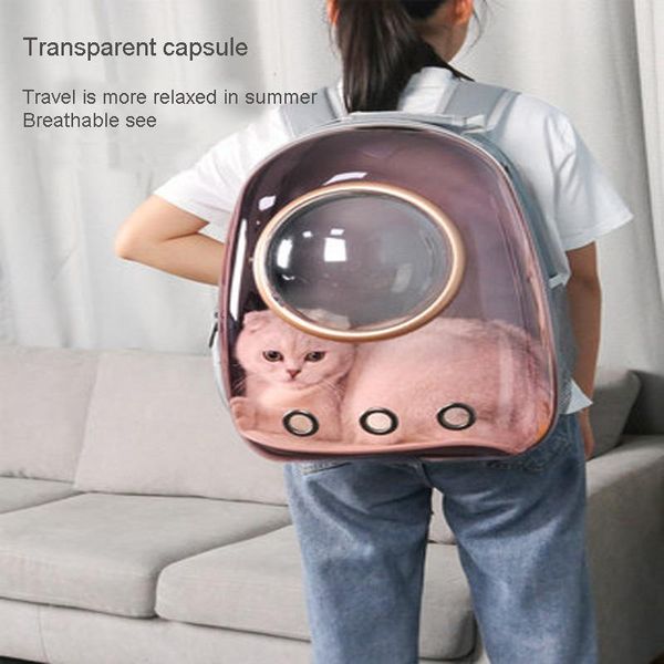 

cat carriers,crates & houses bag space two-shoulder pet backpack out portable transparent supplies cage porous air