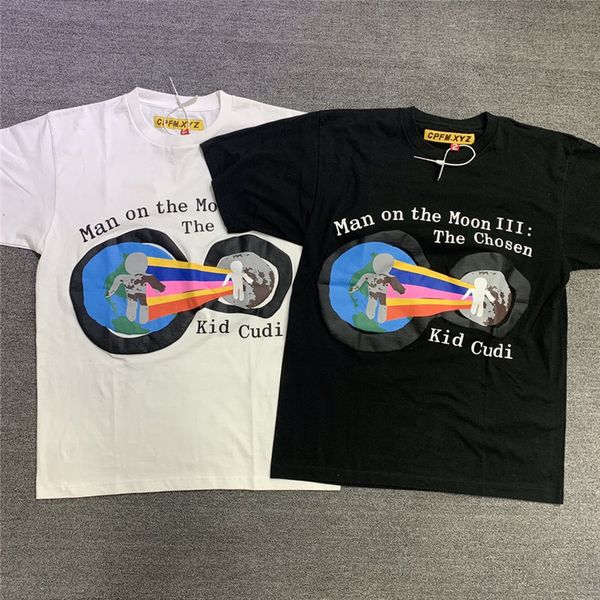 

men's t-shirts foaming printing cpfm x kid cudi man on the moon iii tee men women black white streetwear t-shirts 2jl1, White;black
