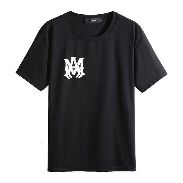 

2212 summer am new casual t-shirt letter print fashion youth round neck short sleeve men's, White;black