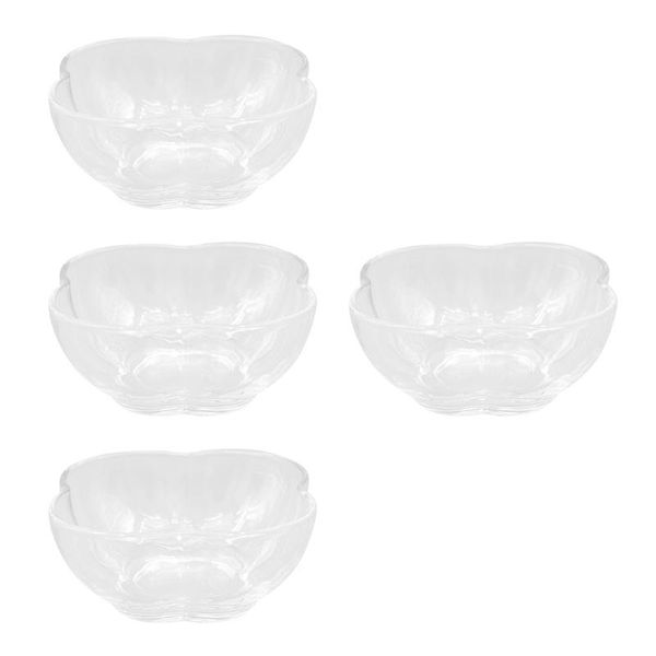 

bowls 4pcs glass salad dessert container serving tableware (transparent)