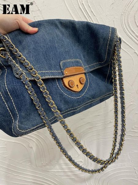 

[eam] women vintage denim large capacity personality all-match female crossbody shoulder bag fashion tide 2021 18a3021 evening bags