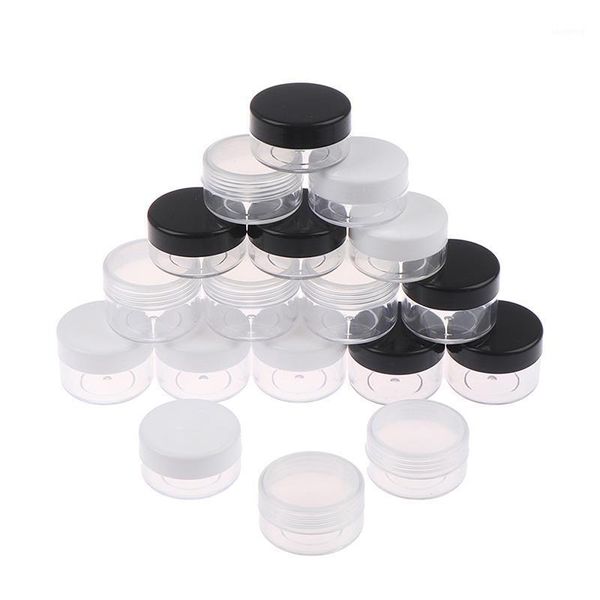 

storage bottles & jars 3pcs/lot 10g/15g empty plastic sample travel jar containers round cosmetic makeup pot