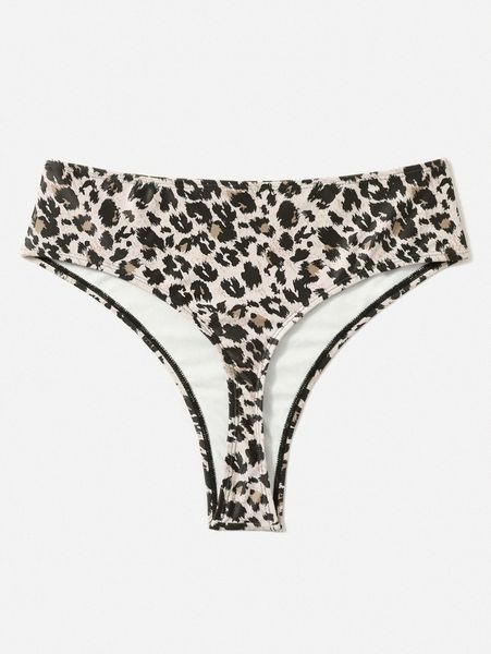 

plus leopard bikini bottom 83vr#, Black