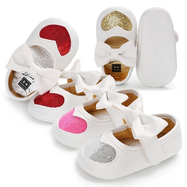 

first walkers sequins non-slip shoes soft princess single baby love toddler infant girl heels