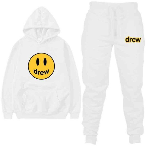 

justin bieber drew sports suit men's smiling face casual, Black