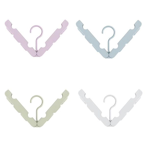

hangers & racks 3pcs folding portable hanger non-slip travel versatile clothes drying rack(and blue and green)