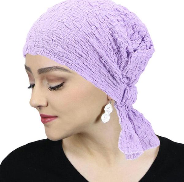 

chemo hat woman's stretchy beanie bandana turban cap skull cap head wrap headscarf for cancer alopecia hair loss, Blue;gray