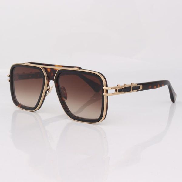 

sunglasses square metal frame for men gradient brwon lens, White;black