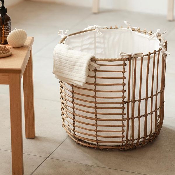 

laundry storage & organization rattan basket dirty clothes household nordic
