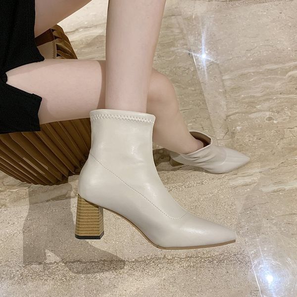 

boots women's short heels boots, warm white shoes for winter 0680, Black