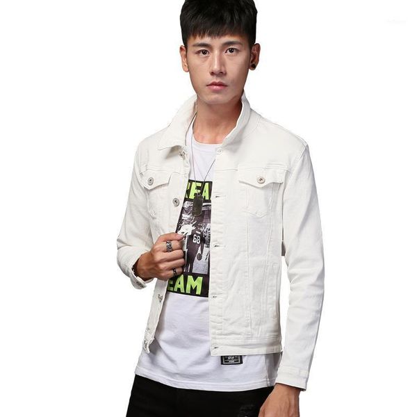 

men's jackets harajuku mens simplicity hip hop solid color denim outwear korean version handsome streetwear elasticity fashion coats, Black;brown