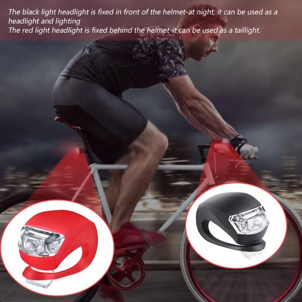 

bicycle front rear light set tail lamp 3 black + red biking portableÂ led silicone headlight dustproof cycling parts bike lights
