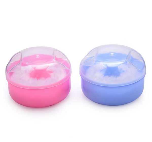 

sponges, applicators & cotton 1pcs baby soft face body cosmetic powder puff talcum sponge box case container 2021 wholesale