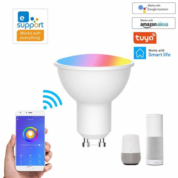 

spotlights gu10 led lamp color spotlight indoor neon sign light bulb rgb tape with controller lights lighting 220-240v dimmable smart