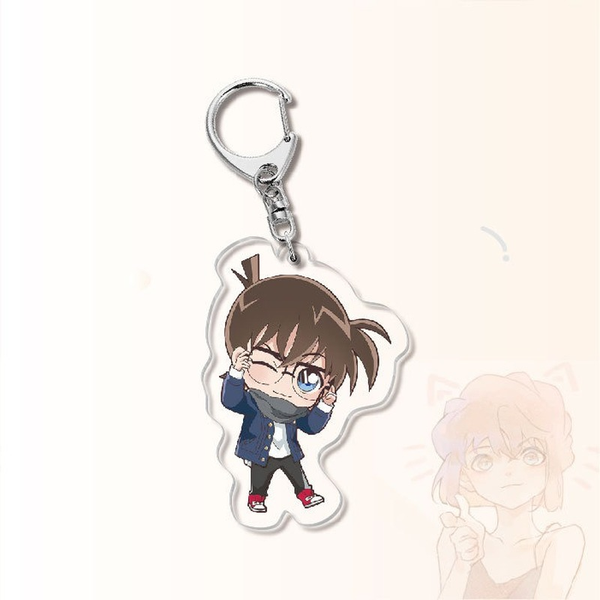 Detective Conan Keychain Homem Acrílico Conan Edogawa Chaveiro Chaveiro Figura Dos Desenhos Animados Mouri Ran Chave Anel Pingente Jóias Crianças Brelok