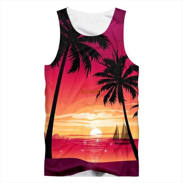 

vest mens fashion casual 3d hawaiian print sunset beach sleeveless quick dry womens oversized, White;black