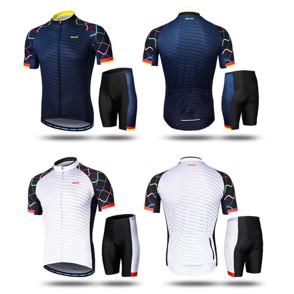 

man cycling equipment bicycle clothing mtb sets/suit pro summer short sleeve jerseys quick dry bike shorts with padded racing sets, Black;blue