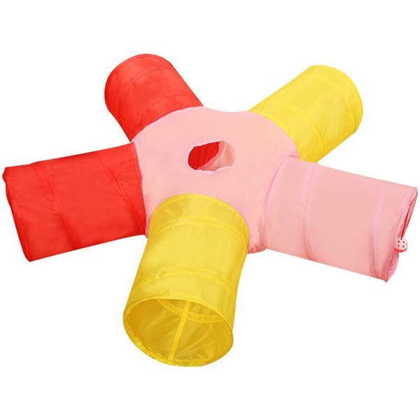 

six holes funny cat tunnel play tubes balls collapsible toys puppy dog toy for exercising hiding training