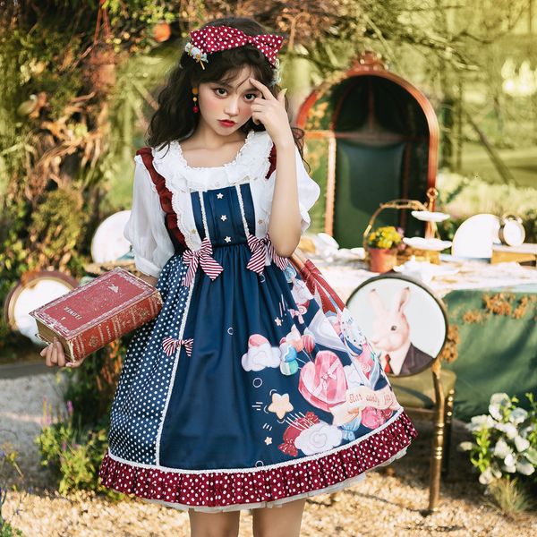 

luxury casual dresses genuine jsk cute suspender drs lolita drs, Black;gray