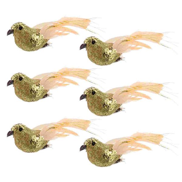 

christmas decorations 6pcs tree bird decor artificial birds garden adornments