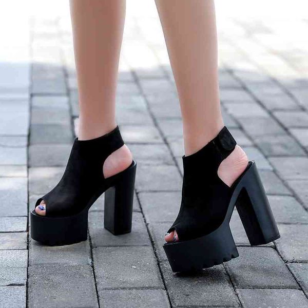 

sandals stan shark show super light platform fashion sandals fall style europe & unicom night club high heel 729u, Black