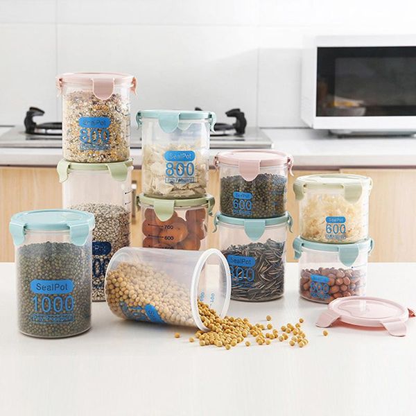 

storage bottles & jars transparent plastic airtight jar refrigerator fresh-keeping kitchen grain box food