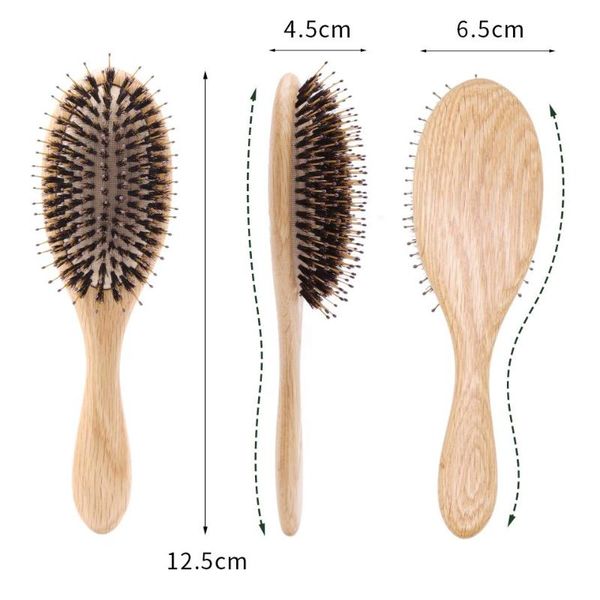 

hair brushes professional usa oak wooden airbag brush extension boar bristle silicon fast straightener wood, Silver