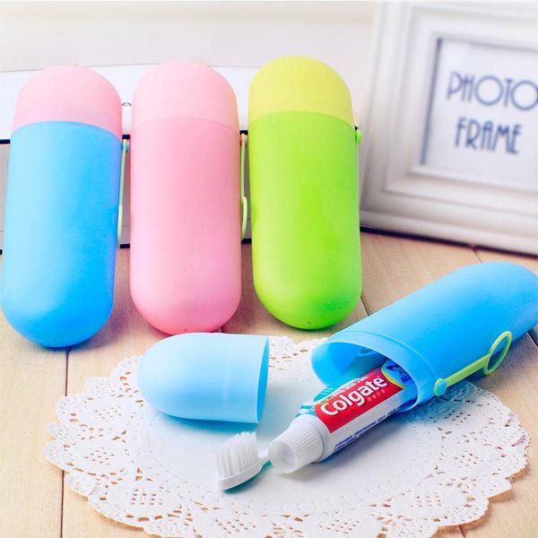 

bath accessory set 1 pcs plastic portable travel toothpaste toothbrush holder cap case household storage cup outdoor bathroom accessories