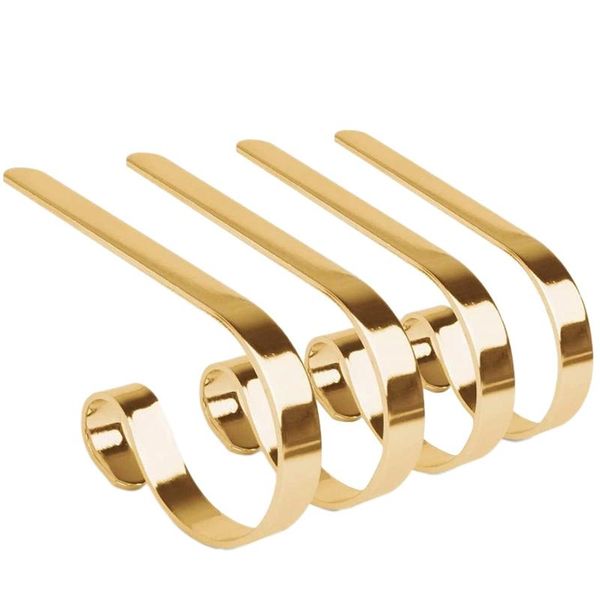 

hooks & rails christmas for stockings,home kitchen hanging hooks,multiple uses,with non-slip stickers 4pcs - gold