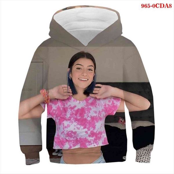 

boys hoodies child streetwear kids sweatshirt girls charli damelio 3d printed children hoodie clothes for teens, Black