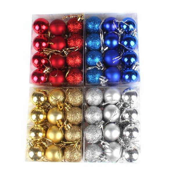

party decoration 24pcs/lot year christmas xmas tree balls decorations diameter 3cm ornament supplies s3864