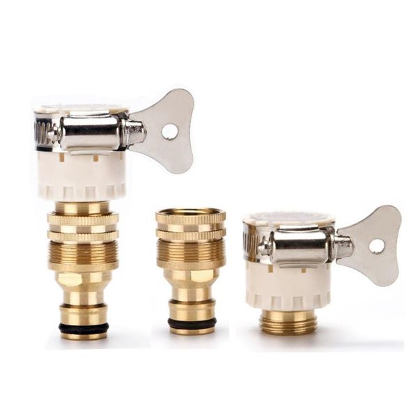 

watering equipments 15mm-23mm universal kitchen faucet adapter hose connector metal tap joint nipple quick garden tools