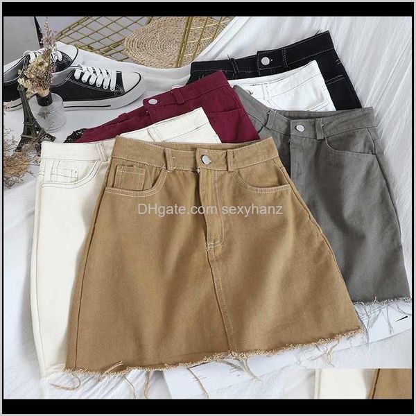 

womens clothing apparel drop delivery 2021 gagaok women office lady skirt spring autumn solid empire a-line slim bodycon wild chic simple fe, Black