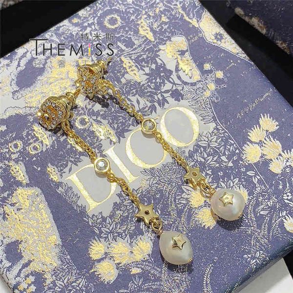 

70% off outlet online tassel 2021 diamond tassel pearl earrings fashion, Golden