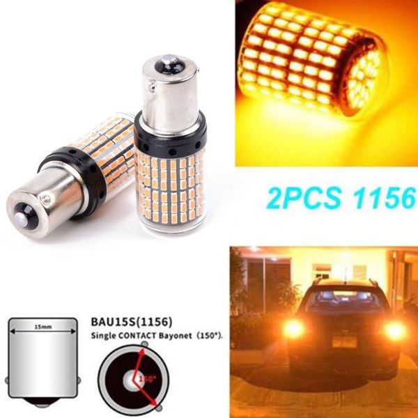 

emergency lights 3000k accessory 2pcs 12v 1156 smd bau15s py21w canbus amber led lamps 3400lm 2021 durable