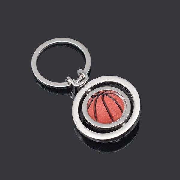 

keychains car keychain football basketball golf keyring metal key ring chain creative holder auto accessories, Silver